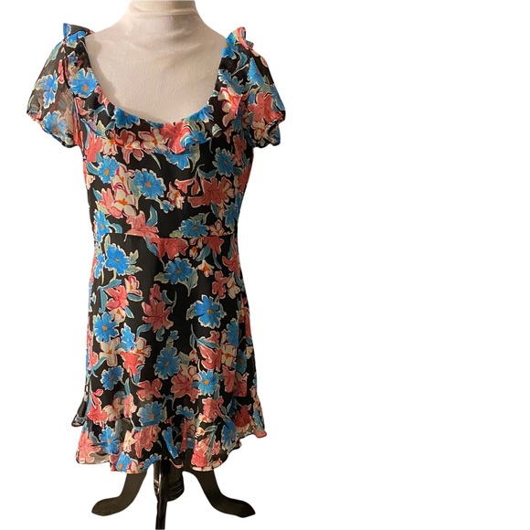 Zara Dresses & Skirts - 26-ZARA Еrafaluc black floral print dress size medium